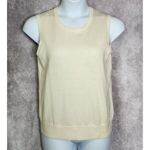Vintage Pendleton Womens Cream Sleeveless Sweater Merino Wool Size Large‎